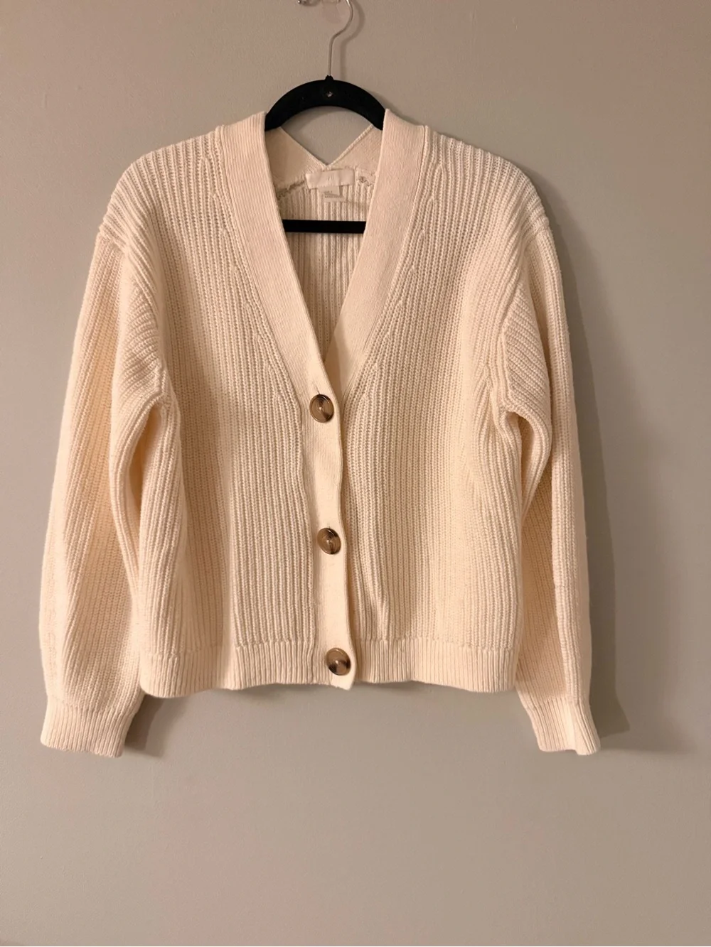 H&M Cream Ribbed Cardigan - Picture 1 of 3